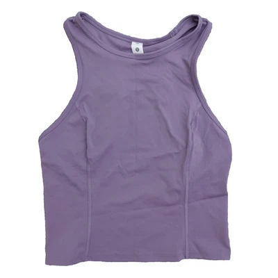 全新 Lululemon 尺寸 8 Nulux Racerback 裁剪跑步背心 腰长 PPAS 紫色 — 第 1/4 张图片