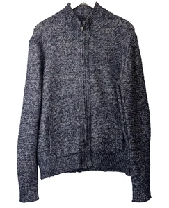 Cárdigan para hombre Banana Republic talla grande cremallera mezcla de lana grueso tejido pescador - Imagen 1 de 9