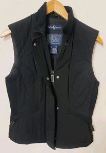 Vtg Polo Ralph Lauren Quilted Vest Cargo Hunting Womens M H2OFF Stretch Y2K - Picture 1 of 9
