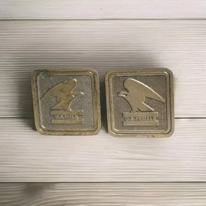 Gürtelschnalle USPS Postal Vintage 1977 Matusik & Sons US männlich weiblich 2er Set - Bild 1 von 6
