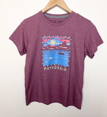 Новая футболка с ценниками Patagonia Summit Swell Responsibili женская размер средний розовато-лиловая - Изображение 1 из 4