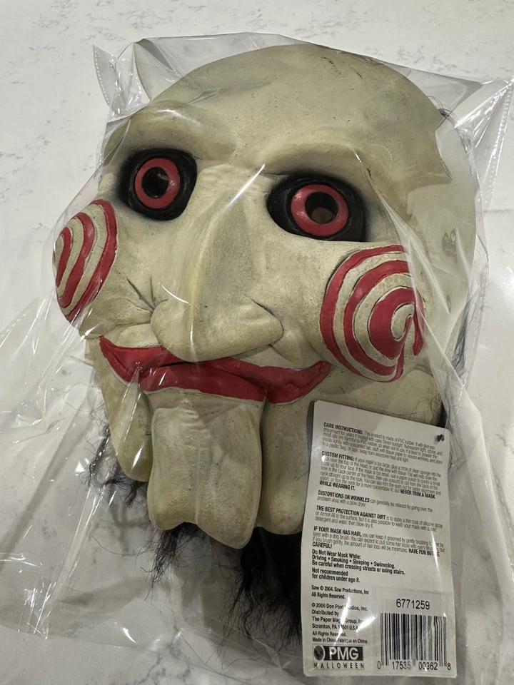 SAW Billy Puppet Overhead Latex Mask, One Size Adult, BRAND NEW - Image 1 of 3