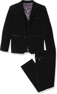 Isaac Mizrahi Boys' Slim Fit 3 Piece Velvet Suit - Picture 1 of 29