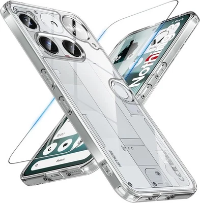 LONFEID Klar Hülle + Displayglas für Nothing Phone 3 Panzerfolie Glas 9H Full Cover