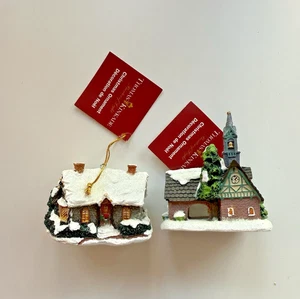 VINTAGE THOMAS KINKADE HANDCRAFTED GLASS CHRISTMAS ORNAMENTS NEW IN BOX - Picture 1 of 16