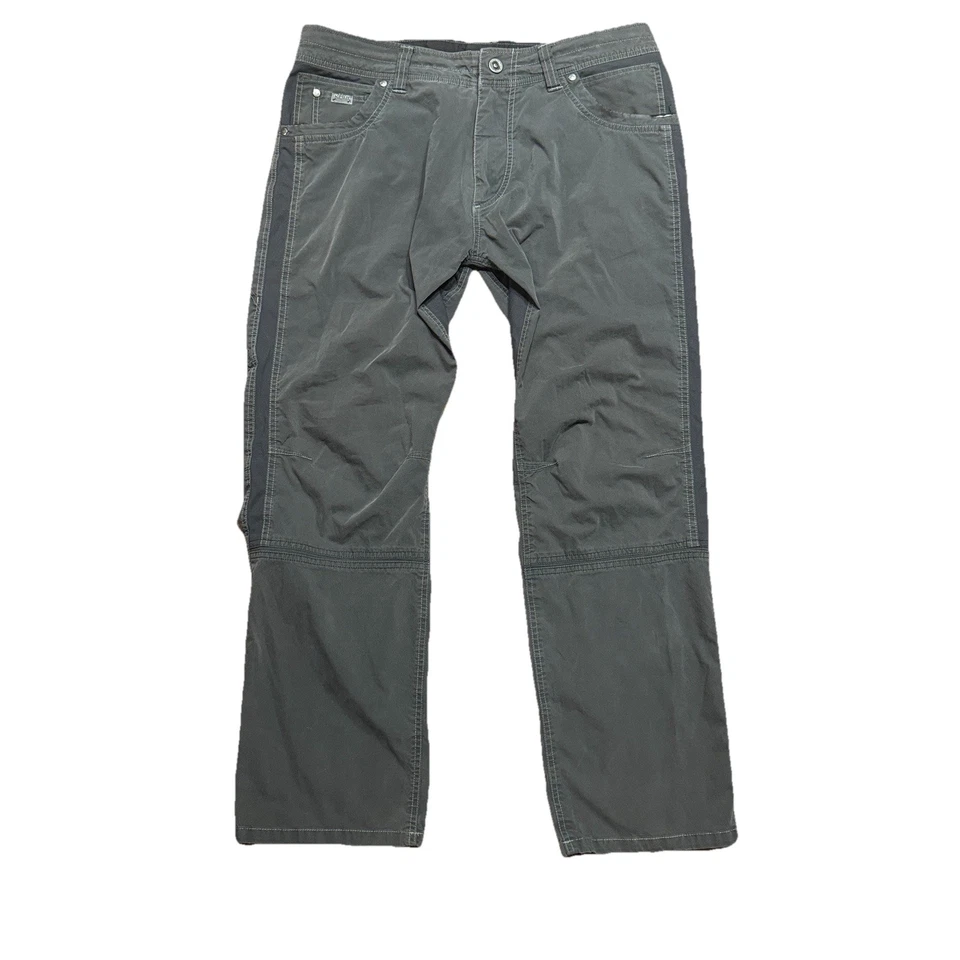 Calça lendária elástica Kuhl Radikl masculina 36x30 cinza caminhada ao ar livre - Imagem 1 de 4