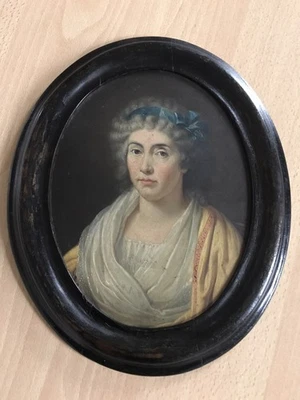 École Française du XIXème huile sur carton portrait de la Comtesse d’Albany - Photo 1/4
