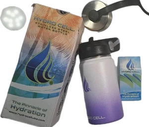 Botella de agua de acero inoxidable HYDRO CELL 14 oz tapa boca ancha, púrpura/blanco - Imagen 1 de 7