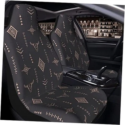Western Cow Print Car Seat Covers Set of 2 -Western Car Accessories Interior  - Image 1 of 4