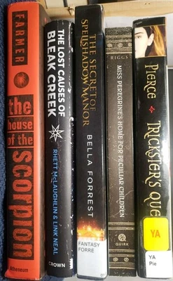 YA FANTASY BOOK LOT Miss Peregrine, Spellshadow Manor, Rhett & Link GMM Scorpion - Image 1 of 4