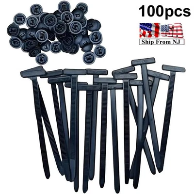 100PCS Nylon Universal Car Auto Cable Tie Buckle Self-Locking Zip Ties Holder  - Image 1 of 4
