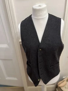 Vintage Men’s Cashmere Blend Grey Waistcoat Classic Atlas Great Condition Size S - Picture 1 of 6