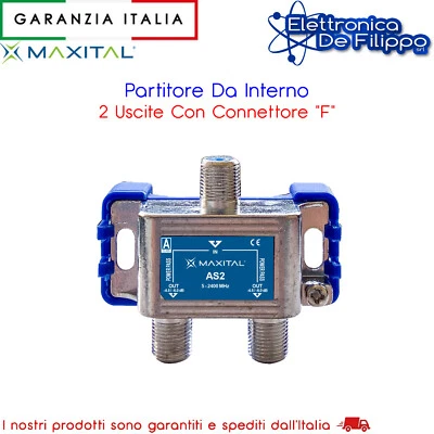 AS2 Partitore / Divisore Per Impianti Antenna a 2 Vie CC FTE Maxital - Immagine 1 di 2
