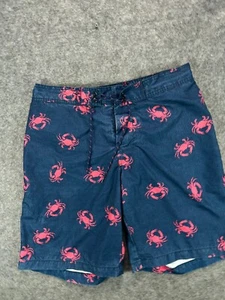 St Johns Bay Swim Trunk Shorts Mens Large Blue Pink Crabs Chino Board - Picture 1 of 14