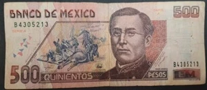 1995 Mexico 500 Pesos P110a Serie A B4305213. - Picture 1 of 3