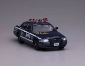 ZD 1:64 596 Blue Police Crown Victoria CV EN114 Sedan Model Diecast Metal Car BN - Picture 1 of 5