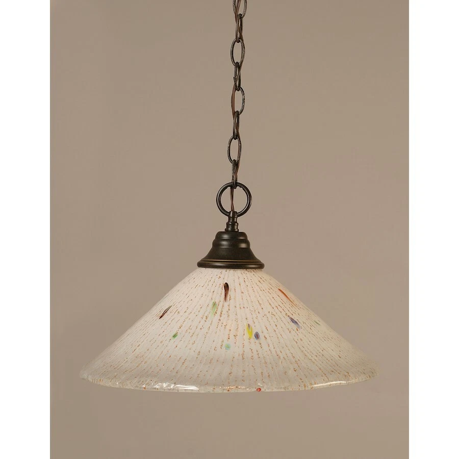 Toltec Lighting Chain Hung Pendant, 16" Frosted Crystal Glass - 10-DG-711 - Image 1 of 1