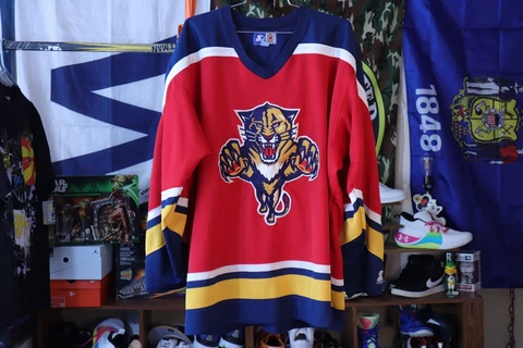 Vintage 1990's NHL Florida Panthers Starter Sweater Sz L Cover