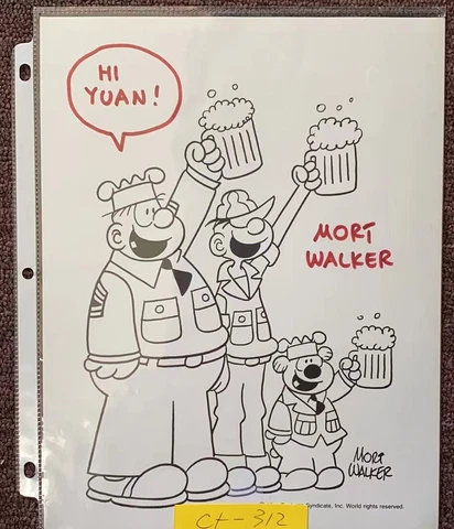 MORT WALKER Cartoonist Real Hand Signed 8.5x11 CT-312 Cover