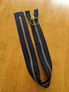 NEW Vintage 22" HEAVY Metal Talon Zipper USA Navy Blue Large Round Pull - Picture 1 of 3