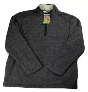 NWT ORVIS Sherpa Lined Fleece 1/4 Zip Pullover Sweater Black & White Men's XL - Picture 1 of 12