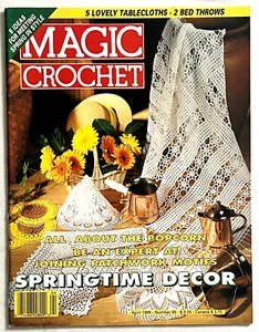 Magic Crochet # 95 Patterns Magazine April 1995 Doilies Tablecloths Butterfly - Picture 1 of 22