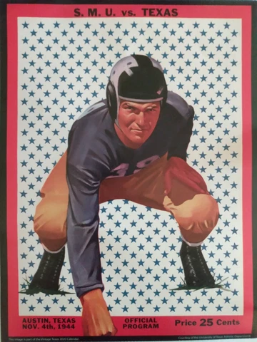 Texas Longhorns Football Vintage Game Day Football Program Poster 9" x 12" Cover