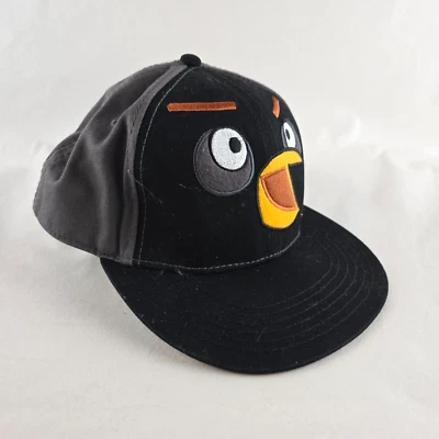 Angry Birds Mens Snapback Hat Black Gray Adjustable Embroidered Logo Rovio 2013 - Image 1 of 4