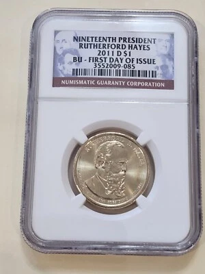 2011 D $1 Rutherford B. Hayes BRILLIANT UNCIRCULATED FIRST DAY OF ISSUE - Image 1 of 3