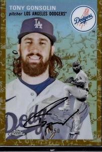 2023 Topps Chrome Platinum Tony Gonsolin DODGERS #278 Gold Toile Refractor /50 - Picture 1 of 2