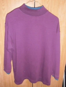 GITANO BRAND WARM UP SHIRT YOUTH SIZE 8 BURGANDY TURTLE NECK UNISEX - Picture 1 of 1