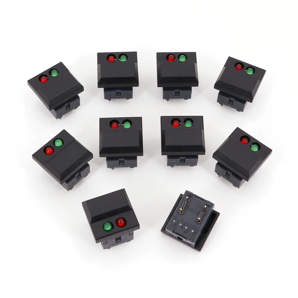 10Pcs Black PB86-B2 Large Cap With LED Momentary 8-Pin Stage Control Push Button - Image 1 of 1