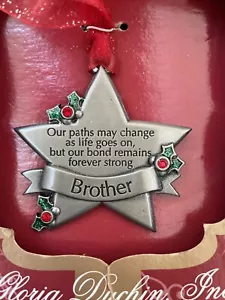 Adorno de Navidad Coleccionable Gloria Duchin-Hermano-Hecho en EE. UU. Estrella Acebo Bayas - Imagen 1 de 5