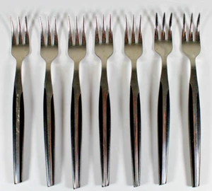 Eldan Vintage MCM Acciaio Inox Giappone Lotto di 7 Forchette da Cocktail - Foto 1 di 4