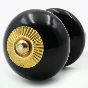 Pomo para muebles Tirador para muebles Pomos para muebles Cerámica Pomos para muebles Tiradores Botón Negro Redondo - Imagen 1 de 6