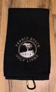 Pebble Beach Golf Microfiber Embroidered Golf Cleaning Towel 20x12 Black - Picture 1 of 2