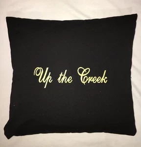 "Up the Creek"" Almohada Negra Fida Costura 18,75""x""-17"" Nueva Sin Etiquetas  - Imagen 1 de 5
