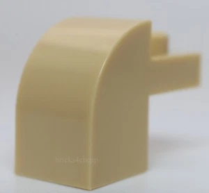 Lego 5x Tan Brick Modified 1 x 2 x 1 1/3 with Curved Top - Picture 1 of 1