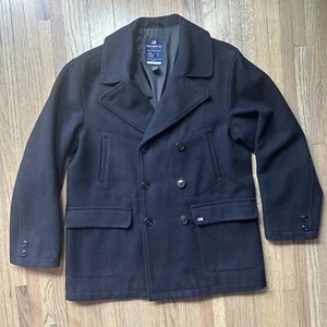 Abrigo Polo Jeans Co. Ralph Lauren Para Hombre Talla Pequeña Azul Oscuro Guisante Doble Pecho - Imagen 1 de 14