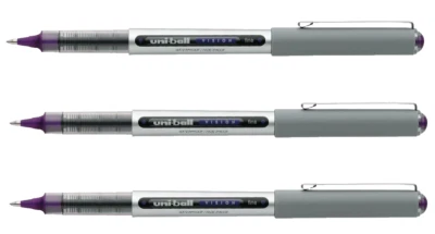 Uni-ball Vision Rollerball Pen 0.7mm Fine Point Violet Purple 3/Pk Office School - Image 1 of 2
