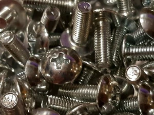 Chrome Plated Mushroom Phulips Screw - M5 x 12mm - Pack of 25 - Picture 1 of 1
