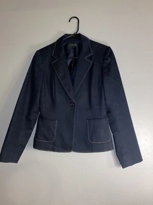 Blazer vaquero oscuro Tahari Arthur Levine 4 para mujer Foto 1 de 4