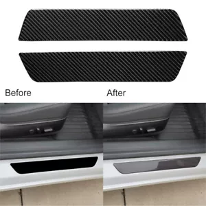Scuff Plate Door Sill Sticker Protector Carbon Fiber For Tesla Model Y 3 2017-22 - Bild 1 von 12
