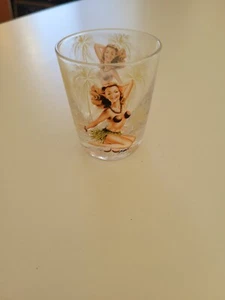 Hawaiian Tropical Pin Up Hula Girl Coconut Shot Glass Hawaii Souvenir Tiki Bar - Picture 1 of 1