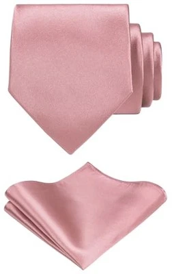 Corbata formal TIE G tejido satinado liso teñido color y cuadrado de bolsillo oro rosa Foto 1 de 4
