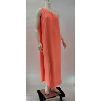 Vestido Diane Von Furstenberg Liluye 8 Coral Noche Formal Cóctel Un Hombro Foto 1 de 4