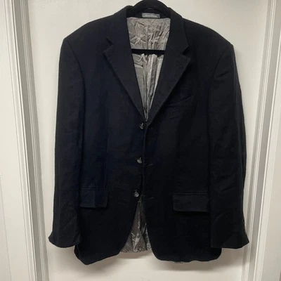 Chaqueta Blazer Oscar de la Renta Para Hombre 100% Lana 3 Botones Talla 42L Azul Marino Foto 1 de 4
