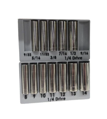 1/4" Drive Deepwell - Socket Organizer Pack - Imperial and Metric Foto 1 de 4
