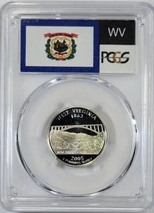 2005-S Silver Washington Quarter - West Virginia - PCGS PR69DCAM - Flag Series - Picture 1 of 2