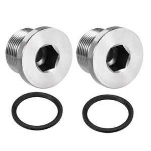2Pcs Stainless Steel Inner Hex Head M24x1.5 Pipe Fitting Plug with Seal Ring - Picture 1 of 5